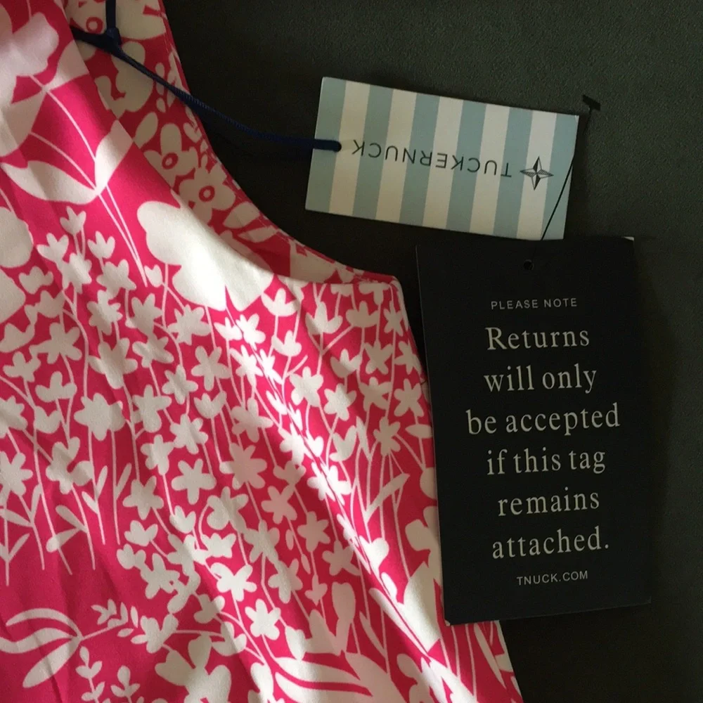 NWT Tuckernuck pink wildflower Blythe ruffle neck dress S - Picture 5 of 12